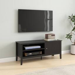 Melody Maison Large Black Wooden Tv Cabinet - Hales Black Range - thumbnail 1