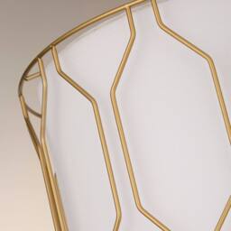 Lighting Collection Drum Shade with Gold Cage Details in White - thumbnail 4