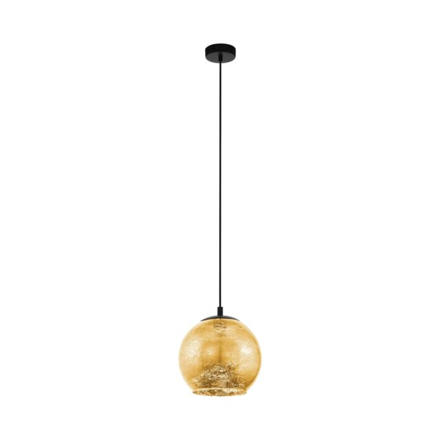 Loops Pendant Ceiling Light Colour Black Shade Gold Color Glass Bulb E27 1x40W - image 1