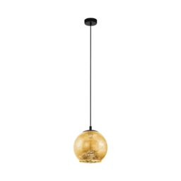 Loops Pendant Ceiling Light Colour Black Shade Gold Color Glass Bulb E27 1x40W - thumbnail 1