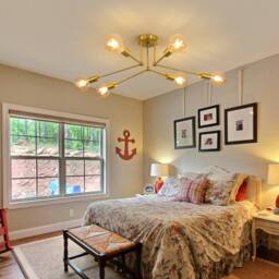COMELY Industrial Chandelier, 6 Lights E27 Vintage Metal Gold Ceiling Lights - thumbnail 2