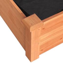 Berkfield Home Garden Raised Bed with Liner Brown 120x120x25 cm Solid Wood Fir - Size: 120 x 120 x 25 cm - thumbnail 7