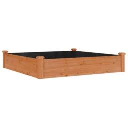 Berkfield Home Garden Raised Bed with Liner Brown 120x120x25 cm Solid Wood Fir - Size: 120 x 120 x 25 cm - thumbnail 3
