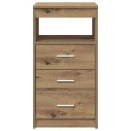 Berkfield Home Desk with Cabinet Artisan Oak Engineered Wood in Brown - thumbnail 7