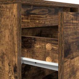 Berkfield Home Durable Bedside Cabinet with LED Lights¬†Smoked Oak 38x34x50 cm - Size: 38 x 34 x 50 cm - thumbnail 9