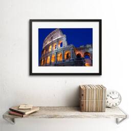 "Artery8 Rome Coliseum Romans Italy Arches Home Decor 12x16"" Framed Art Print in Blue - Size: W12"" x H16""" - thumbnail 2