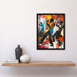 Artery8 Bright Colourful Artwork Soul Singers Silhouette Framed Art Print - Size: A4 - thumbnail 4