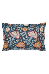 Morris & Co 'Pink & Rose Teal' Duvet Cover Set in Teal - Size: Double - thumbnail 3