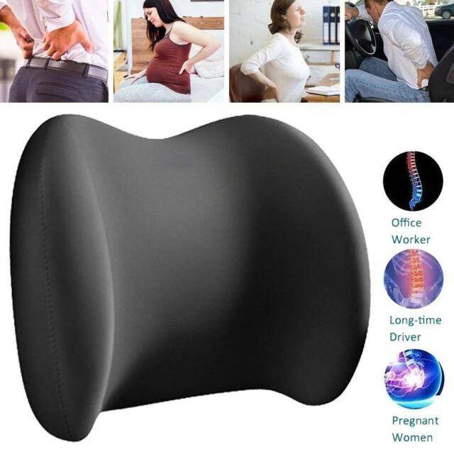 NESTLUNE Lumbar Back Support Cushion Car Seat Wheelchair Office Chair in Black - Size: 120 cm x 135 cm - image 1