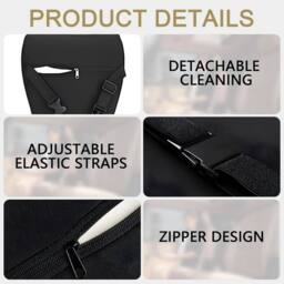 NESTLUNE Lumbar Back Support Cushion Car Seat Wheelchair Office Chair in Black - Size: 120 cm x 135 cm - thumbnail 4