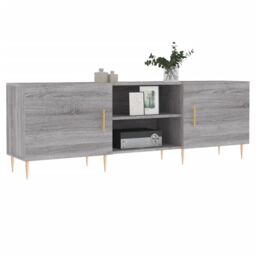 Berkfield Home TV Cabinet Grey Sonoma 150x30x50 cm Engineered Wood - Size: 150 x 30 x 50 cm - thumbnail 3