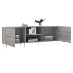 Berkfield Home TV Cabinet Grey Sonoma 150x30x50 cm Engineered Wood - Size: 150 x 30 x 50 cm - thumbnail 4