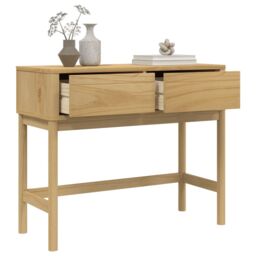 Berkfield Home Console Table FLORO Wax Brown 89.5x36.5x73 cm Solid Wood Pine - thumbnail 4