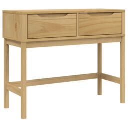 Berkfield Home Console Table FLORO Wax Brown 89.5x36.5x73 cm Solid Wood Pine - thumbnail 2