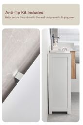 Home Discount Bath Vida Priano 1 Door 1 Drawer Freestanding Cabinet Bathroom in White - thumbnail 6