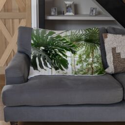 Benjamin Tate Design Green plants in botanical garde Designer Blanket in Natural - Size: 120 cm x 150 cm - thumbnail 2