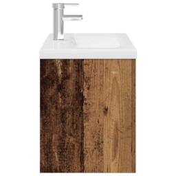 Berkfield Home Sink Cabinet with Built-in Basin & Faucet Old Wood in Brown - thumbnail 7