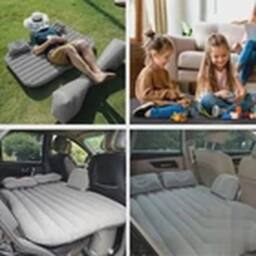 EONLION Inflatable Car Air Bed Back Rear Seat Rest Foldable Mattress in Grey - thumbnail 4