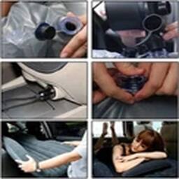 EONLION Inflatable Car Air Bed Back Rear Seat Rest Foldable Mattress in Grey - thumbnail 2