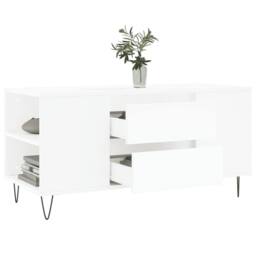 Berkfield Home Modern Coffee Table White 102x44.5x50 cm Engineered Wood - thumbnail 4
