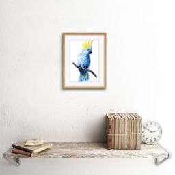 "Artery8 Wall Art Print Bird Cockatoo Painting Art Framed 9x7 inch in Beige - Size: W7"" x H9""" - thumbnail 2