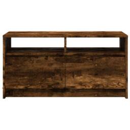 Berkfield Home Coffee Table with LED Lights Smoked Oak Engineered Wood in Brown - thumbnail 6