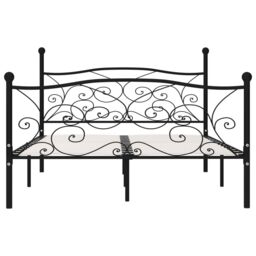 Berkfield Home Bed Frame with Slatted Base Black Metal 120x200 cm - Size: Small Double - thumbnail 3