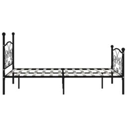 Berkfield Home Bed Frame with Slatted Base Black Metal 120x200 cm - Size: Small Double - thumbnail 4