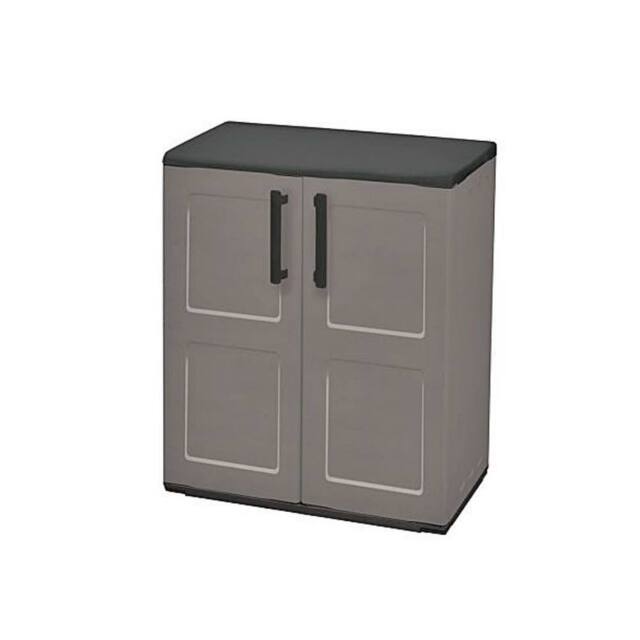 Shires Medium Cabinet Plastic Garden Store Approx L70 x W39 x H85.5 cm in Grey - image 1