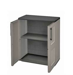 Shires Medium Cabinet Plastic Garden Store Approx L70 x W39 x H85.5 cm in Grey - thumbnail 3