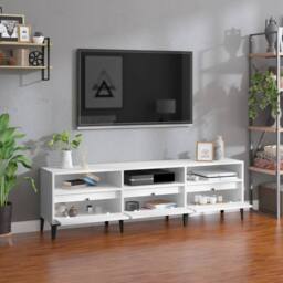 Berkfield Home TV Cabinet White 150x30x44.5 cm Engineered Wood - thumbnail 1