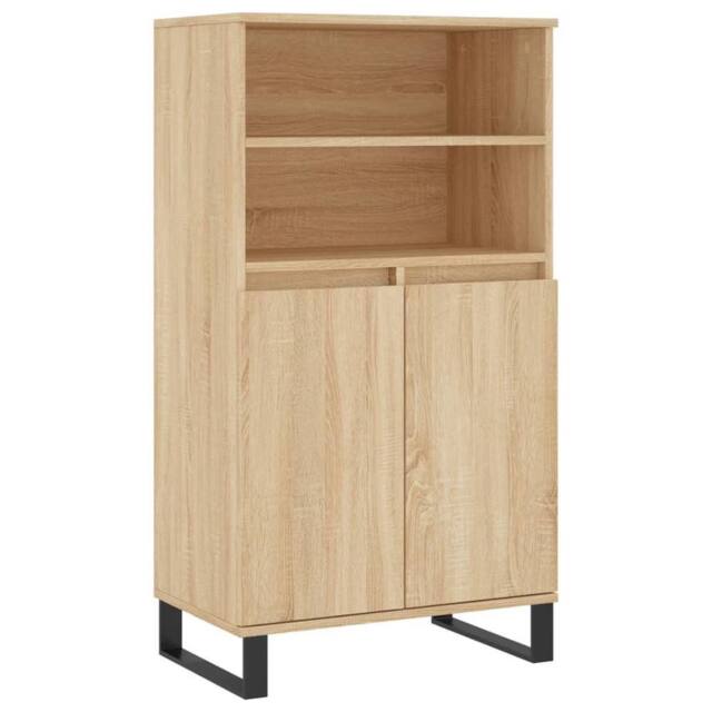 Berkfield Home Highboard Sonoma Oak 60x36x110 cm Engineered Wood in Light Brown - Size: 60 x 36 x 110 cm - image 1