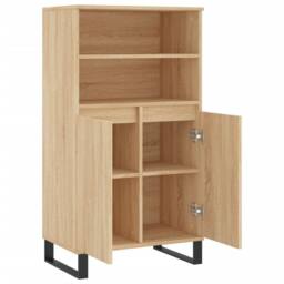 Berkfield Home Highboard Sonoma Oak 60x36x110 cm Engineered Wood in Light Brown - Size: 60 x 36 x 110 cm - thumbnail 5