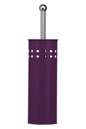 Orsina Modern Square Toilet Brush & Holder, Hygienic Bathroom Cleaner, Stainless Steel Cleaning Brush, Toilet Scrubber in Purple