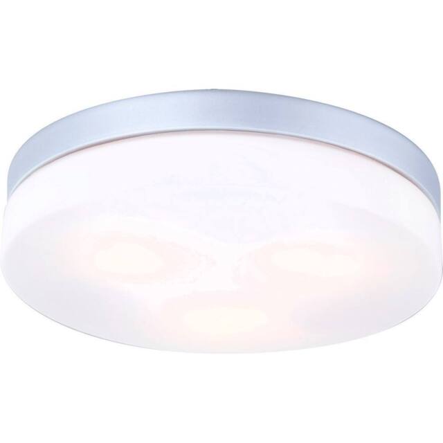 Netlighting Vranos Outdoor Flush Silver Metallic IP44 Opal Glass Shade 3x E27 - image 1
