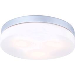 Netlighting Vranos Outdoor Flush Silver Metallic IP44 Opal Glass Shade 3x E27 - thumbnail 1