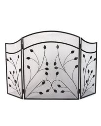 Dibor Vintage Style Leaf Vine Black Three Fold Fireplace Guard Fire Screen Guard H60cm x W100cm - thumbnail 2