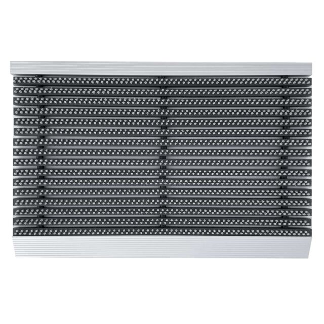 Nicoman Aluminium Barrier Dirt-Trapper Door Mat Grey Brush 60cm x 40cm - Size: 40 cm x 60 cm - image 1