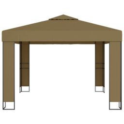 Berkfield Home Gazebo with Double Roof 3x3x2.7 m Taupe 180 g/m ² in Beige - thumbnail 3
