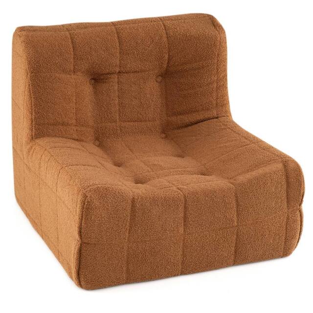 Costway Bean Bag Chair Comfy Lounge Chair Armless Upholstered Lazy Floor Sofa in Brown - image 1