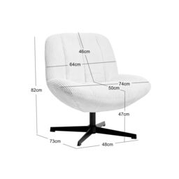 Nordlys Swivel Scandinavian Design Armchair in Beige - thumbnail 5