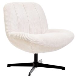 Nordlys Swivel Scandinavian Design Armchair in Beige - thumbnail 1