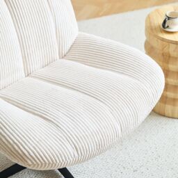 Nordlys Swivel Scandinavian Design Armchair in Beige - thumbnail 3
