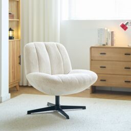Nordlys Swivel Scandinavian Design Armchair in Beige - thumbnail 2