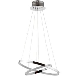 Loops LED Ceiling Pendant Light 20.5W Warm White Chrome Infinity Ring Strip Feature - thumbnail 3