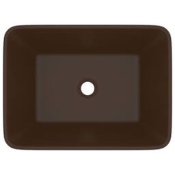 Berkfield Home Luxury Wash Basin Matt Dark Brown 41x30x12 cm Ceramic - Size: 41 x 30 x 12 cm - thumbnail 1