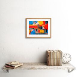 "Artery8 Wall Art Print Abstract Expressionism Painting Art Black Framed 9x7 inch in Beige - Size: W7"" x H9""" - thumbnail 2