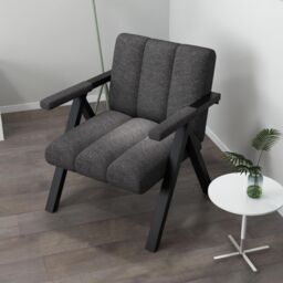 Gymax Oversized Accent Chair Comfy Reading Chair Armchair With Metal Frame in Dark Grey - thumbnail 2