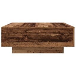 Berkfield Home Coffee Table with LED Lights Old Wood 80x80x31 cm in Brown - Size: 80 x 80 x 31 cm - thumbnail 7
