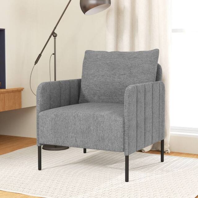 Costway Accent Chair Chenille Single Seat Sofa w/Adjustable Foot Pads in Grey - image 1